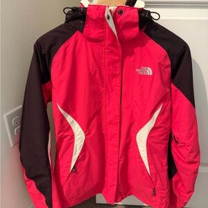 The North Face Burgundy and Cream Fleece Jacket